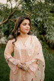 Florin 3-Piece Peach Cotton with Embroidered Organza Dupatta