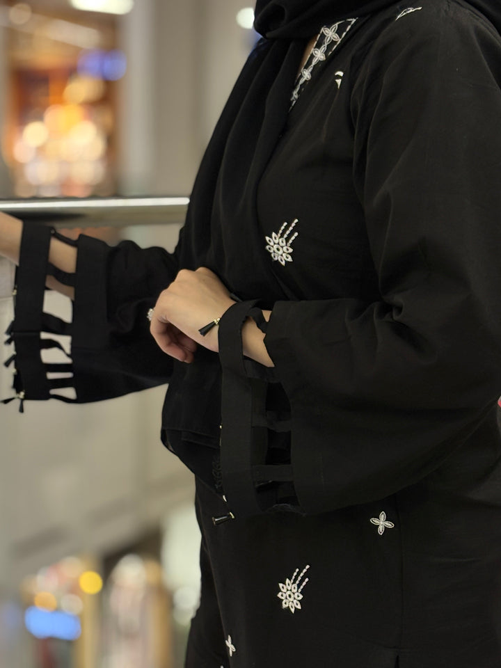 Timeless Black: Embroidered Lawn-Cotton Suit for Everyday Grace
