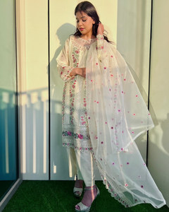 Eidi 3-Piece Sequined Embroidered Lawn with Dupatta