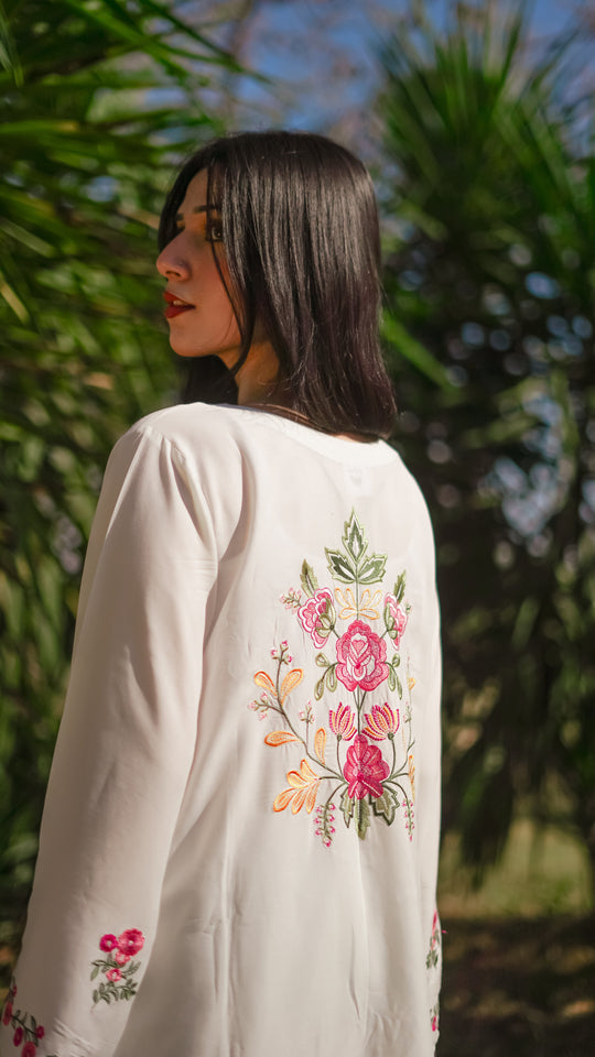 Embroidered Lawn Shirt by Komal, Plain Trouser Included