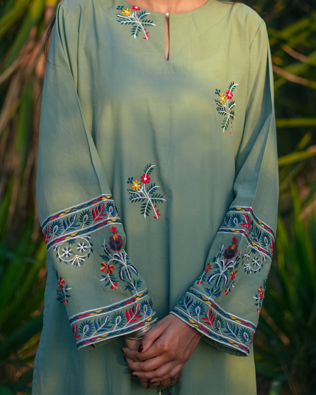 Miral 2-Piece Embroidered Lawn Shirt with Trouser