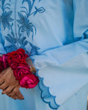 Khaas Light Blue Lawn with Blue Embroidered Shirt and Trouser