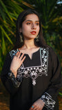 Fahira 2-Piece Black Lawn with White Embroidered Detailing